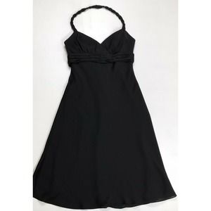 Davids Bridal Formal Dress Cocktail Evening Womens Sz 10 Black Halter Style NWT